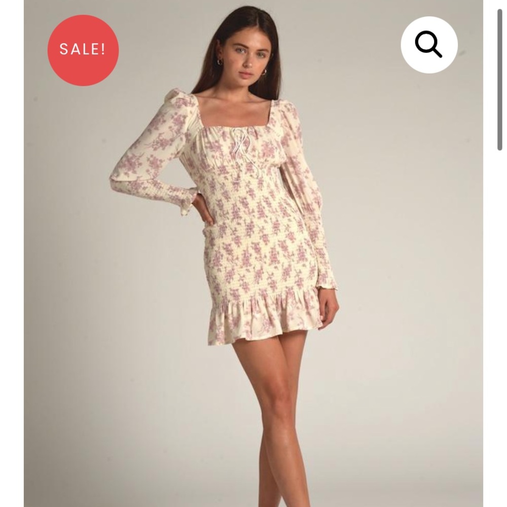 Cistar New York Floral Print Smocked Waist Dress